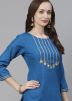 Blue Readymade Gota Patti Laced Kurti With Gharara