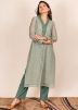 Readymade Printed Grey Kameez Pant Set