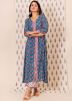 Readymade Blue Floral Kurta Pant Set