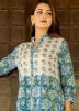 Readymade Blue Hand Block Printed Kurta Pant Set