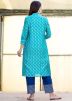 Readymade Blue Gota Work Kurta Set