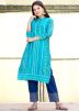 Readymade Blue Gota Work Kurta Set