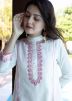 White Embroidered Chanderi Anarkali Readymade Kurta Set