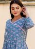 Blue Anarkali Readymade Printed Kurta Set