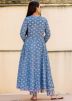 Blue Anarkali Readymade Printed Kurta Set