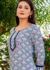 Blue Readymade Block Printed Kurta Set