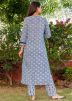 Blue Readymade Block Printed Kurta Set