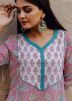 Pink Readymade Floral Printed Kurta Set