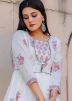 White Readymade Floral Block Print Kurta Set