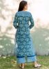 Blue Readymade Floral Kurta Palazzo Set