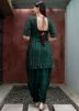 Zari Embroidered Readymade Patiala Suit In Green