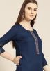 Navy Blue Readymade Rayon Kurta Palazzo Set