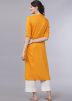 Yellow Readymade Kurta Palazzo Set In Rayon