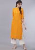 Yellow Readymade Kurta Palazzo Set In Rayon