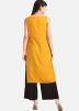 Yellow Straight Cut Readymade Kurta With Palazzo