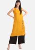 Yellow Straight Cut Readymade Kurta With Palazzo