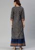 Navy Blue Readymade Cotton Kurta Palazzo Set