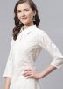 White Straight Cut Kurta With Palazzo