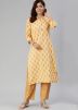 Readymade Yellow Cotton Kurta Pant Set