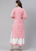 Pink Readymade Printed Kurta Palazzo Set