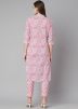 Pink Floral Printed Readymade Kurta Pant Set