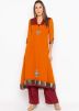 Yellow Georgette Readymade Kurta Set For Festive Wear