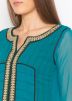 Blue Zari Embroidered Readymade Kurta Set