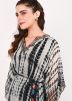 Readymade Black Tie-Dye Printed Kaftan With Pant