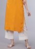 Yellow Embroidered Readymade Kurta Set In Rayon