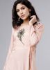 Pink Readymade Anarkali Kurta With Churidar