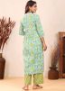 Green Readymade Floral Printed Kurta Set