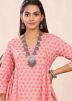 Readymade Peach Printed Kameez Pant Set