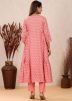 Readymade Peach Printed Kameez Pant Set