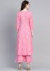 Readymade Pink Printed Kurta And Palazzo Set