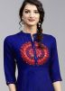 Blue Embroidered Readymade Kurta With Palazzo