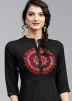 Readymade Embroidered Black Kurta Set