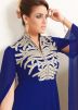 Blue Readymade Party Wear Cape Sleeved Kurta Set