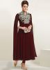 Maroon Readymade Party Wear Anarkali Kurta Set