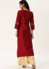 Maroon Embroidered Readymade Kurta With Palazzo