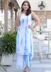 White Tie-Dye Printed Readymade Kurta Set