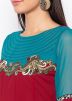 Red Readymade Hand Embroidered Kurta Set