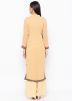 Cream Readymade Straight Cut Kurta Set