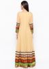 Cream Readymade Hand Embroidered Anarkali Kurta Set