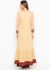 Cream Georgette Readymade Long Kurta With Palazzo Set