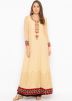 Cream Georgette Readymade Long Kurta With Palazzo Set