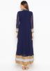 Readymade Blue Asymmetric Anarkali Kurta With Pant Set