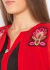 Readymade Red Embroidered Kurta Set In Georgette