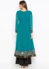 Blue Readymade Kurta Set With Gota Work