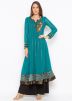 Blue Readymade Kurta Set With Gota Work