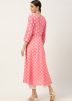 Pink Cotton Abstract Printed Kurti